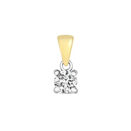 0.25ct Diamond Claw Pendant - 9ct Yellow Gold